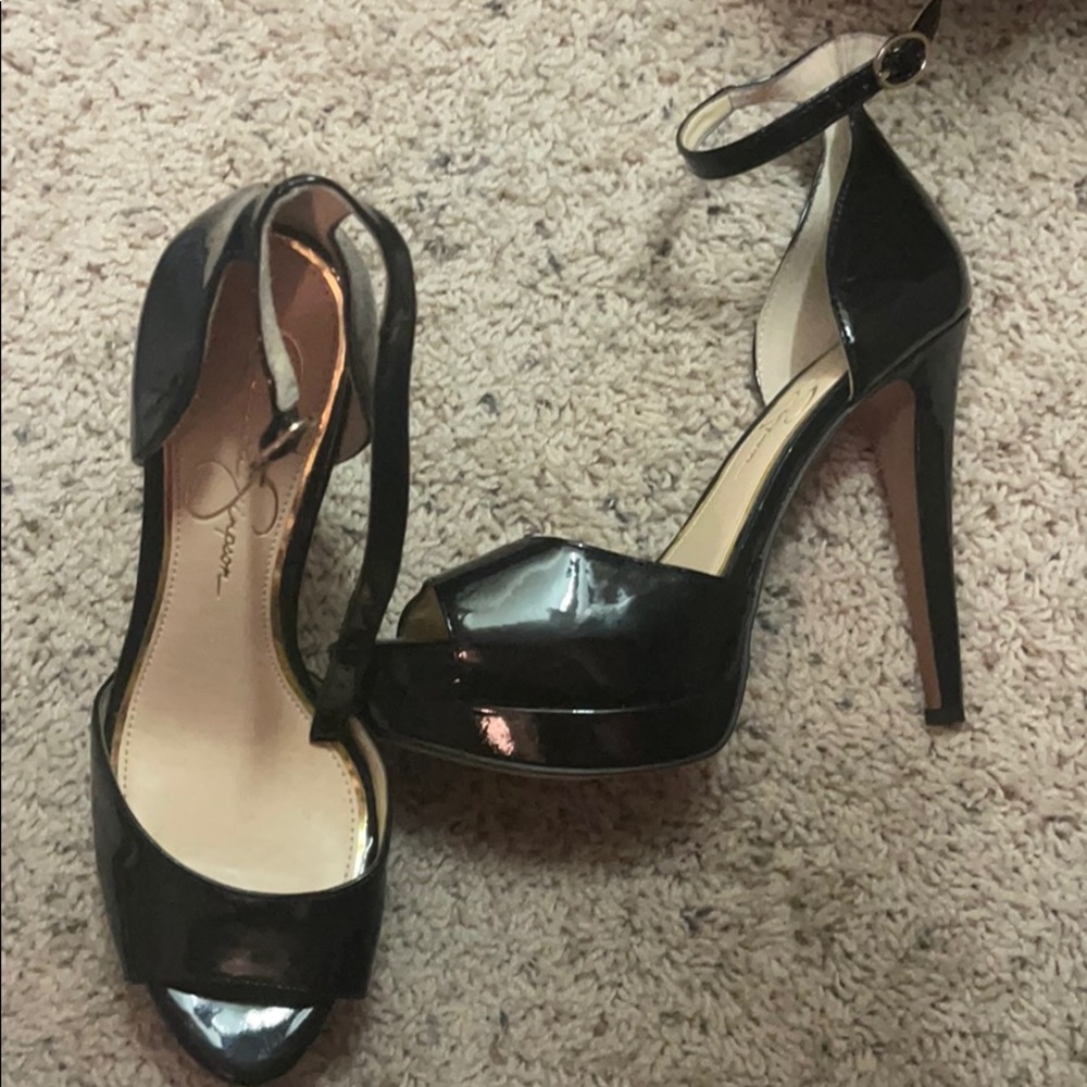 Jessica Simpson black stilettos